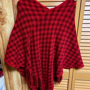 Checkered poncho